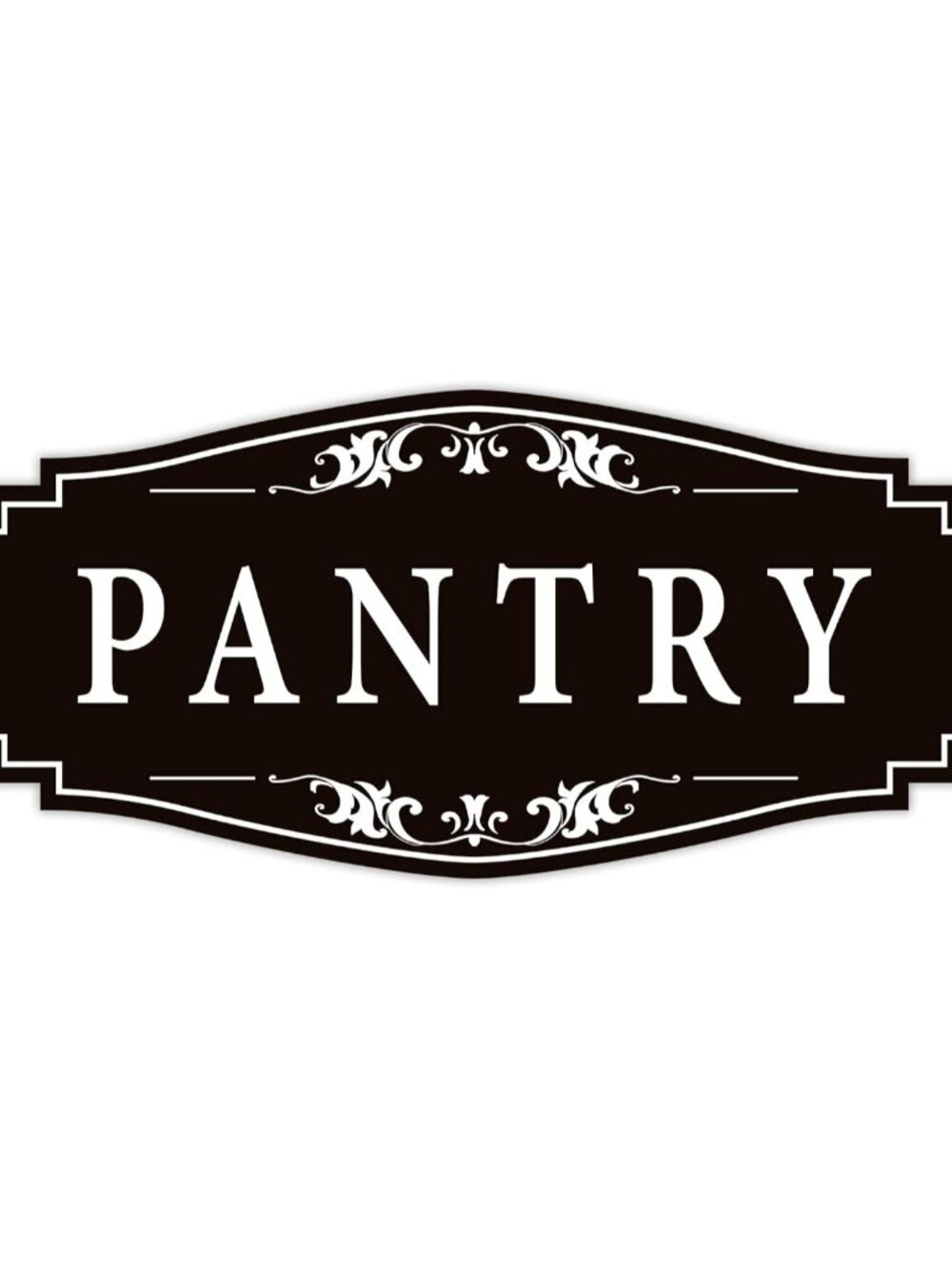 Pantry Door Sign Sticker for Kitchen, 9x3.5IN Self-adhesive Black